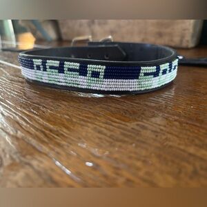 Beaded Leather Dog Collar